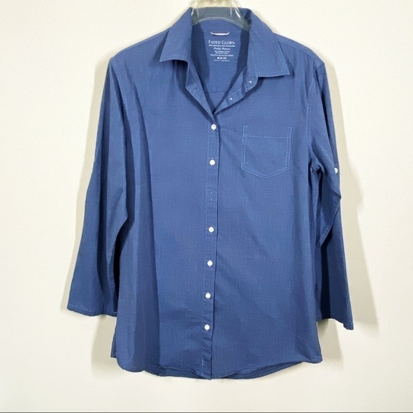 Faded Glory Tops - Faded Glory Chambray Shirt Organic Cotton Size 8-10